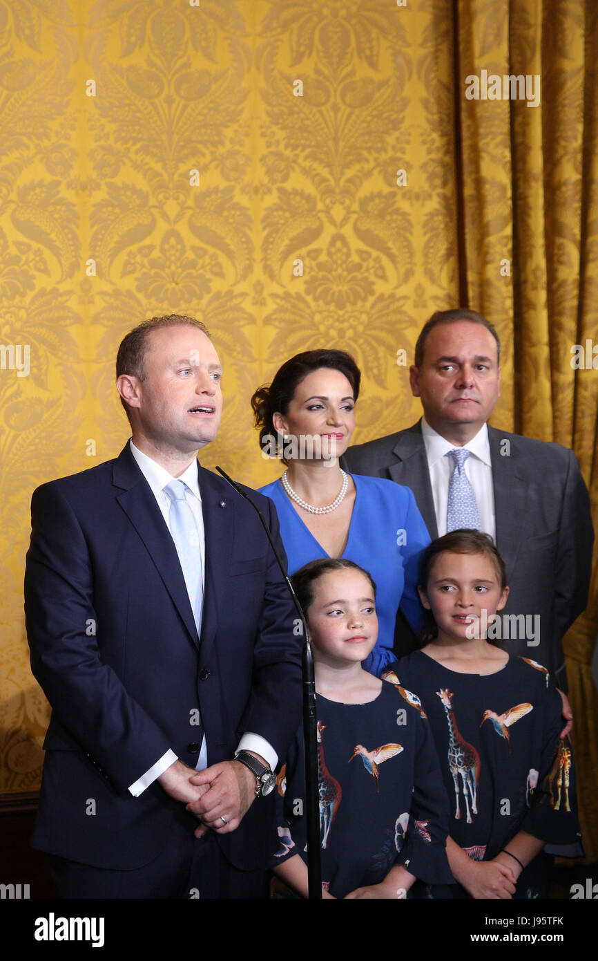 Valletta, Malta. 5th June, 2017. Malta's Prime Minister Joseph Muscat