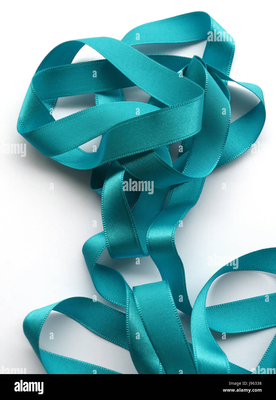 Light blue ribbon isolated on white background. Clipping Path included
