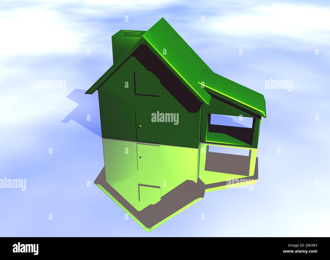 blue, house, building, eco, environment, enviroment, model, design, project, Stock Photo