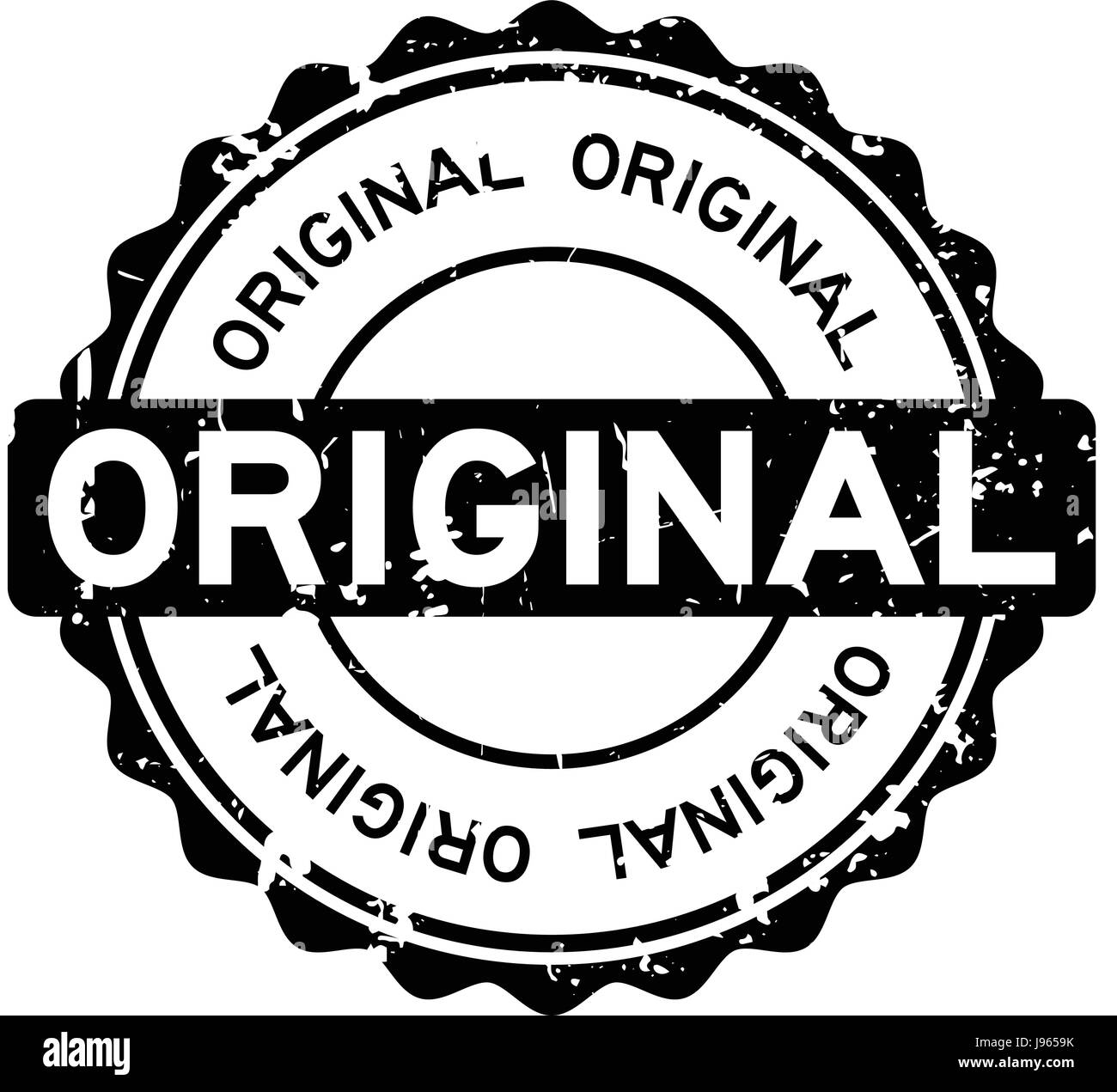 Grunge black original round rubber seal stamp on white background Stock ...