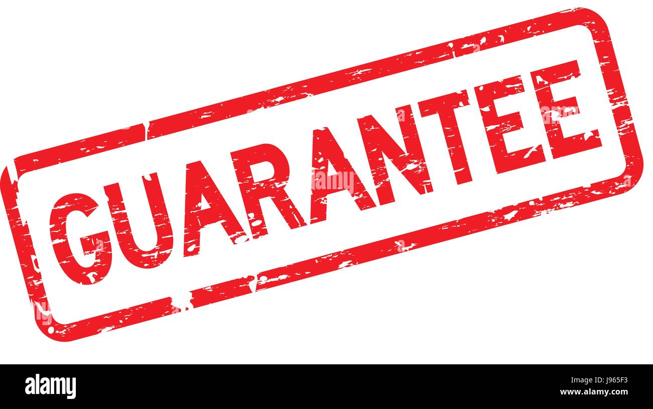 Guarantee red square rubber seal stamp on white background Stock Vector ...