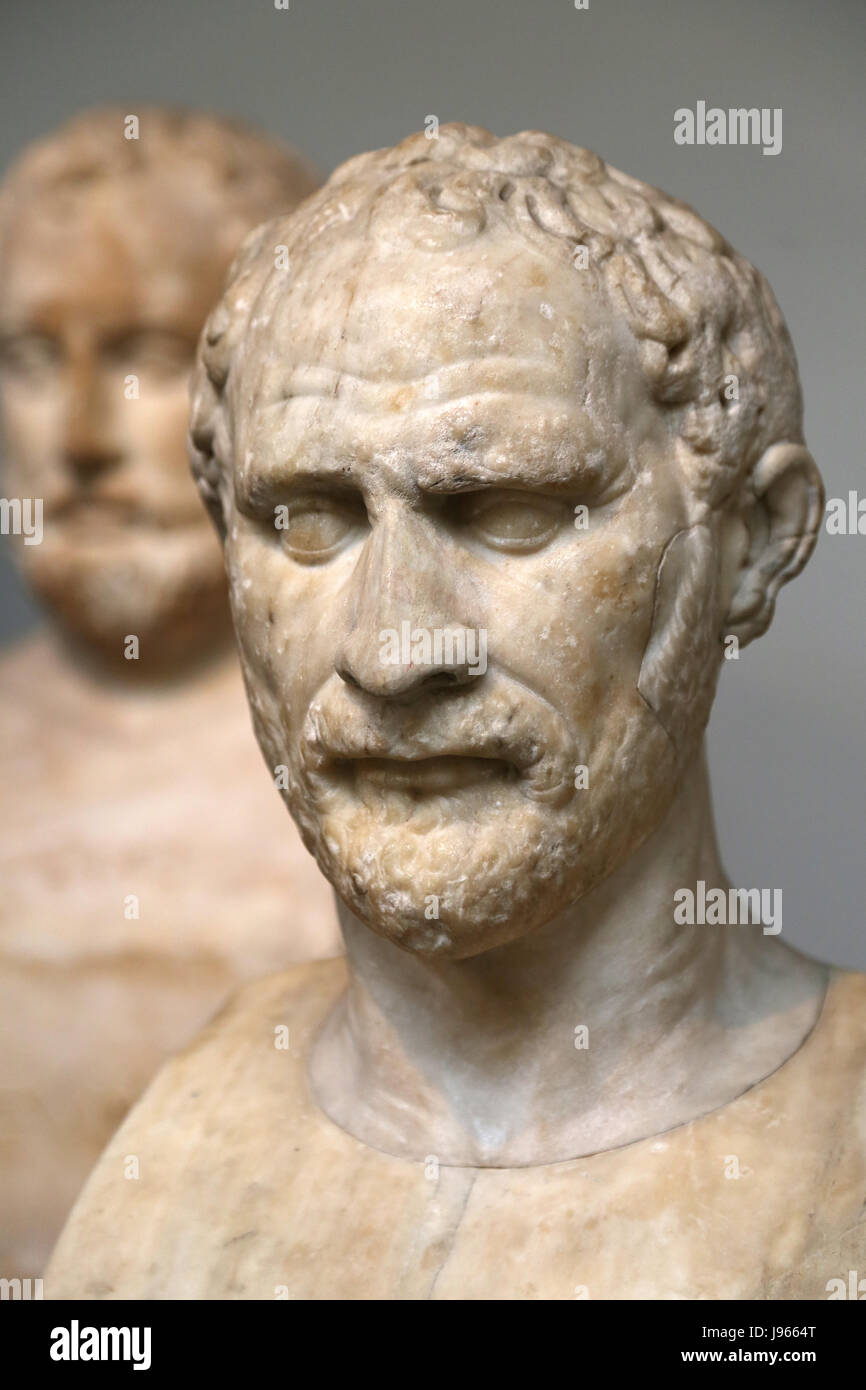 Demosthenes (384-322 BC). Greek statesman and orator of ancient Athens. British Museum. London. United Kingdom. Stock Photo