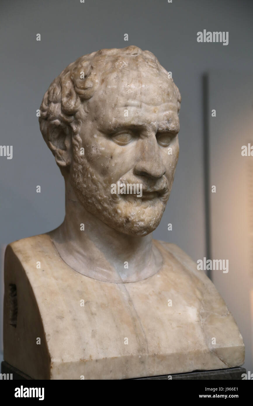 Demosthenes (384-322 BC). Greek statesman and orator of ancient Athens. British Museum. London. United Kingdom. Stock Photo