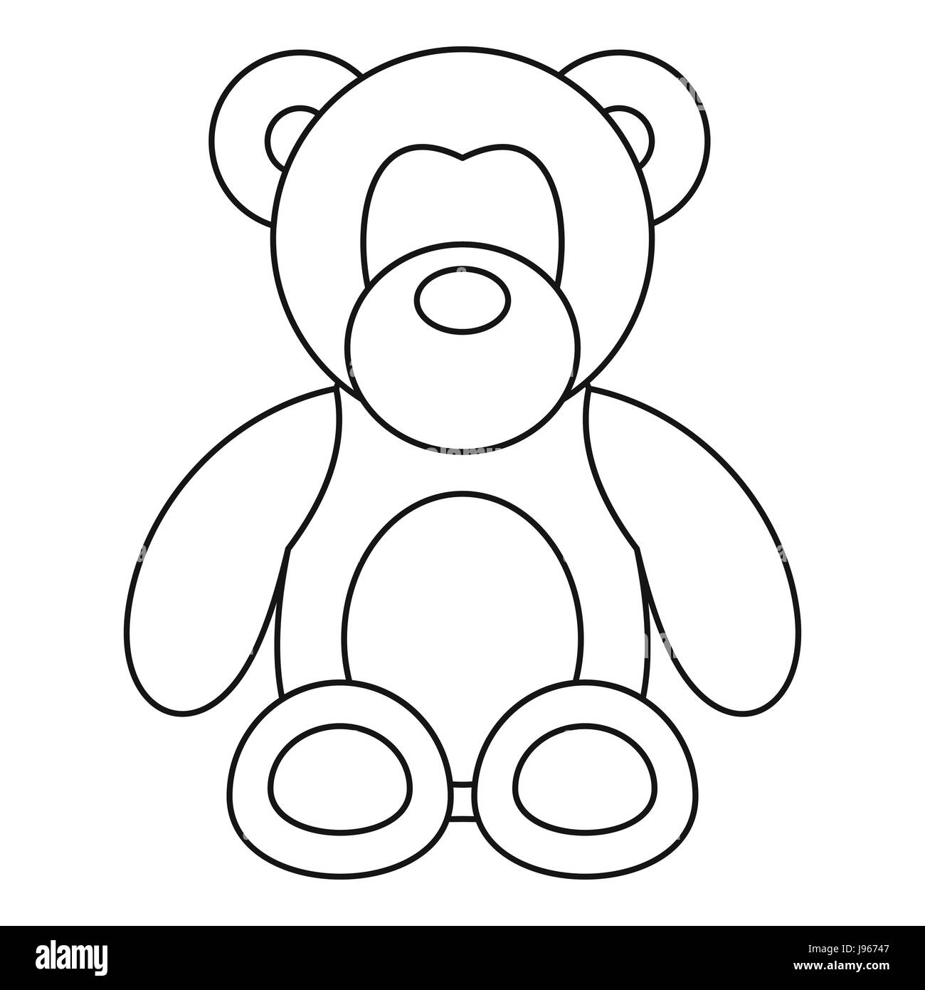 Teddy bear icon, outline style Stock Vector