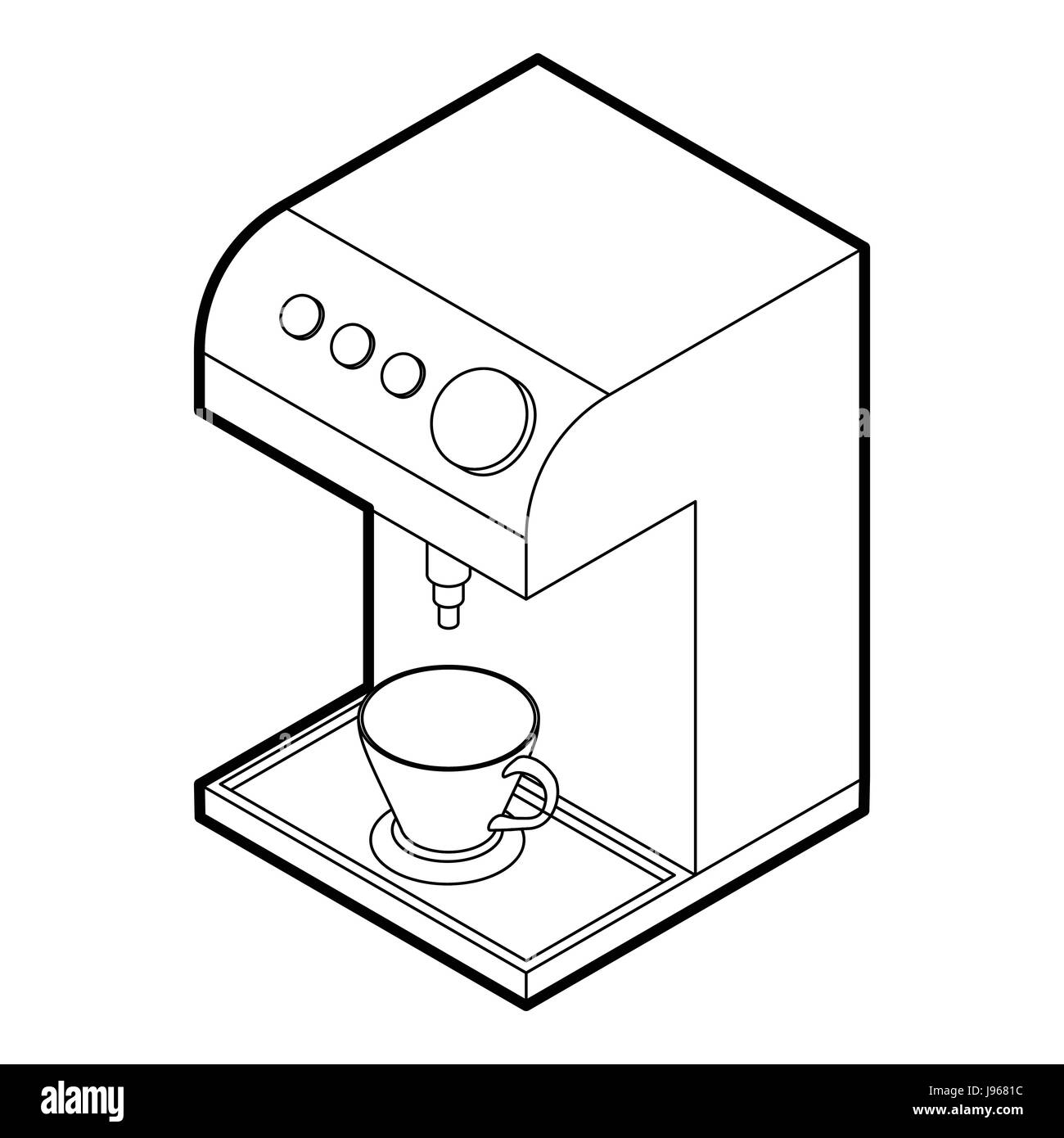 Coffee Machine Icon Outline Style Coffee Machine Icon Outline Style