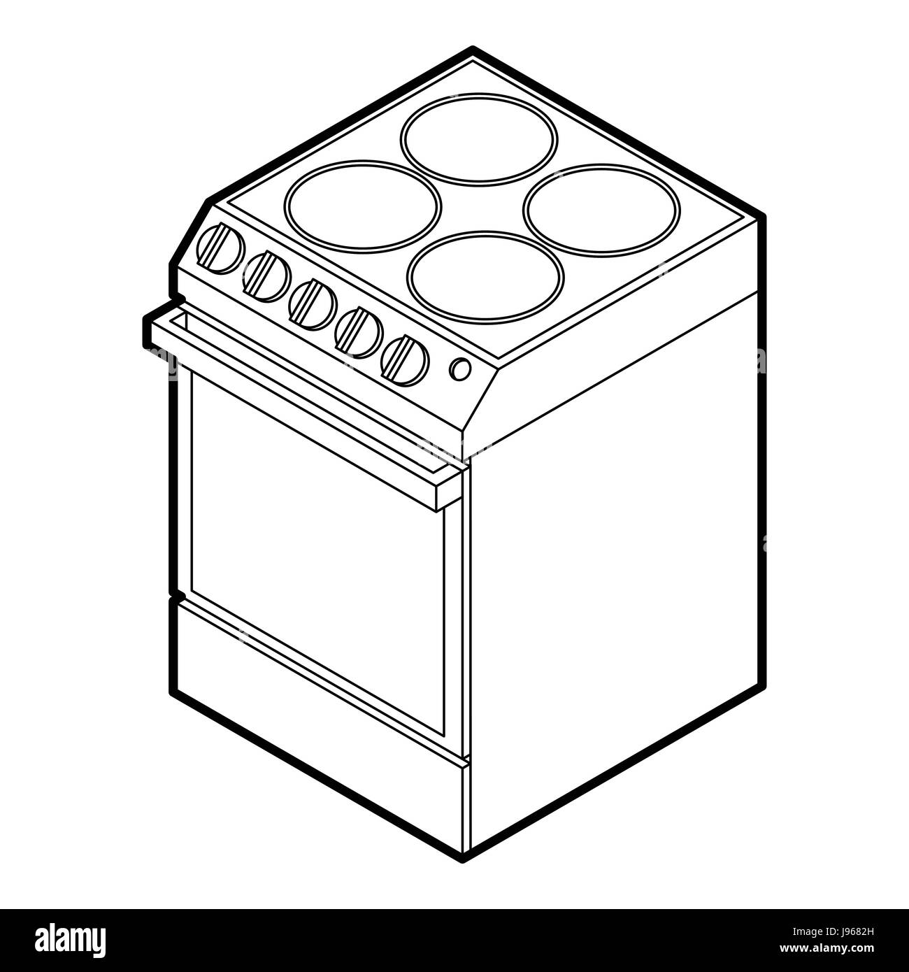 Modern electric cooker icon, outline style Stock Vector Image & Art Alamy