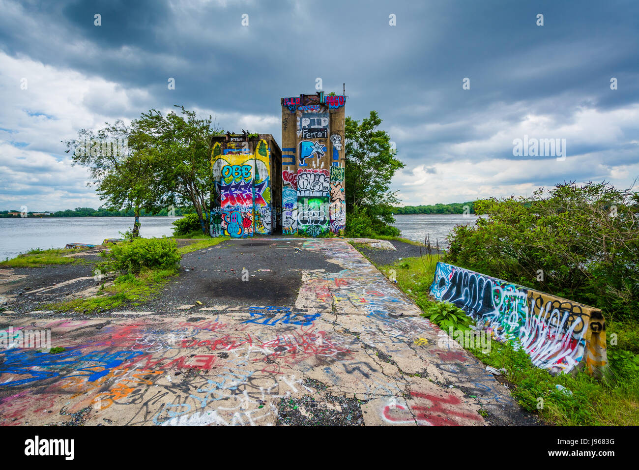 Street art at Graffiti Pier, in Philadelphia, Pennsylvania Stock Photo