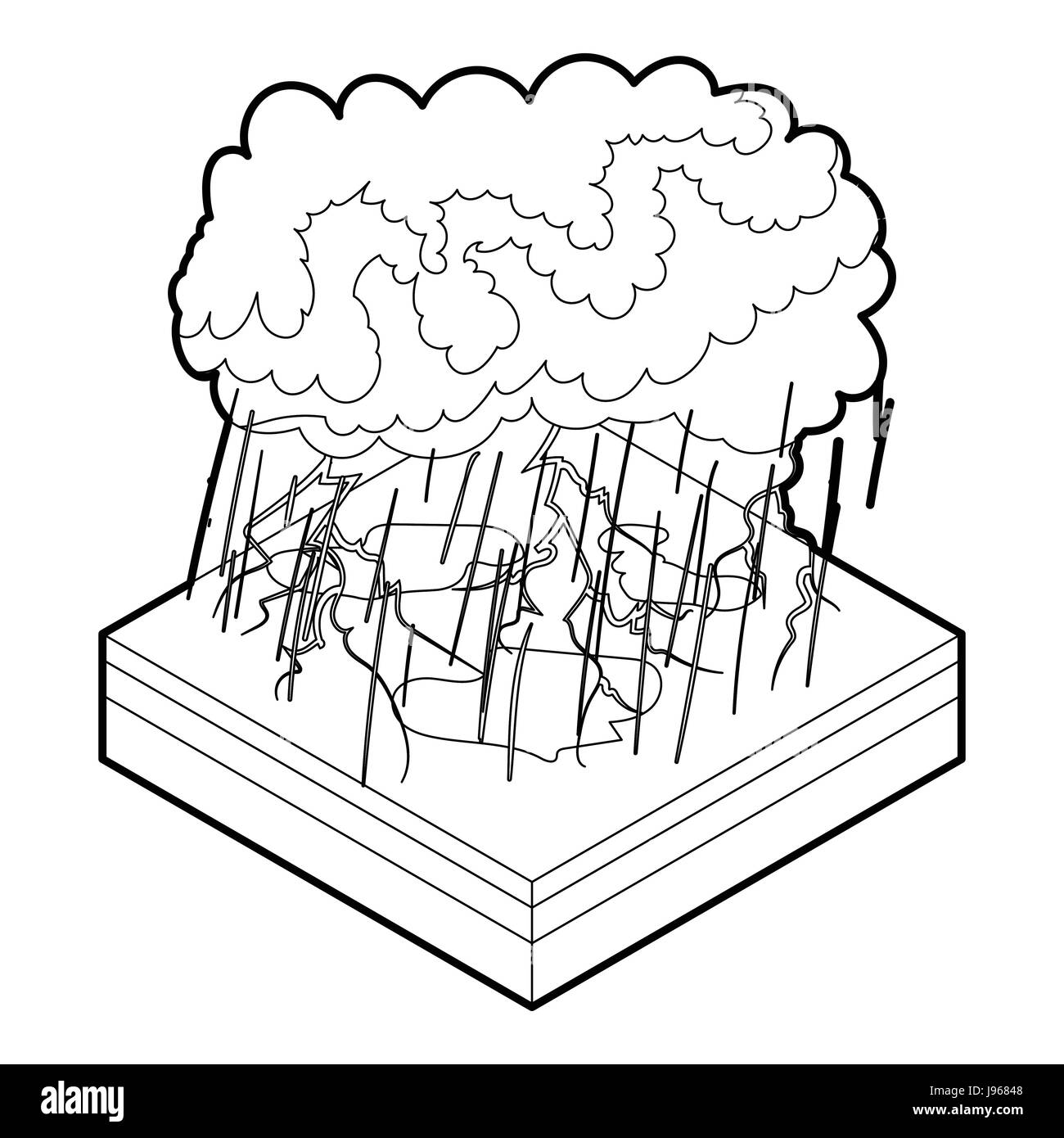 Thunderstorm icon in outline style Stock Vector Image & Art - Alamy