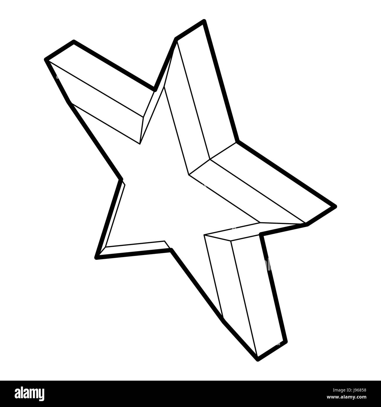Five pointed star icon outline Black and White Stock Photos & Images ...