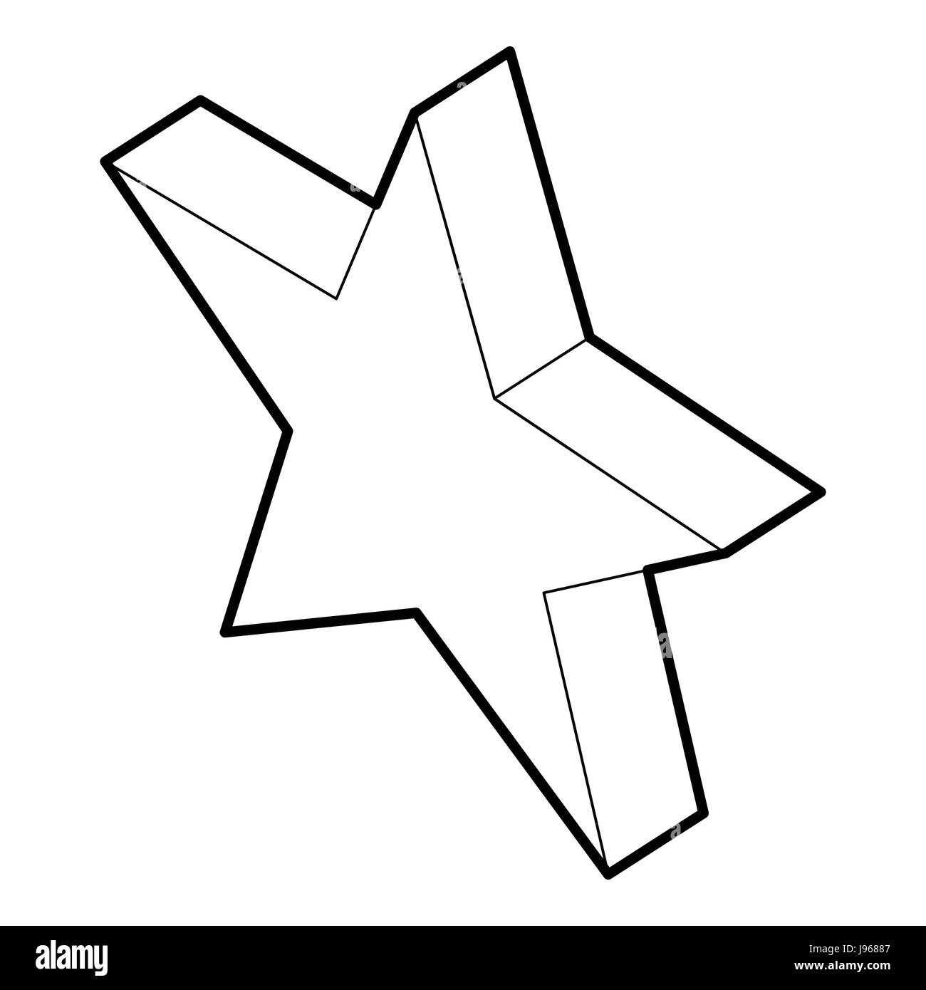 Five pointed star icon, outline style Stock Vector Image & Art - Alamy