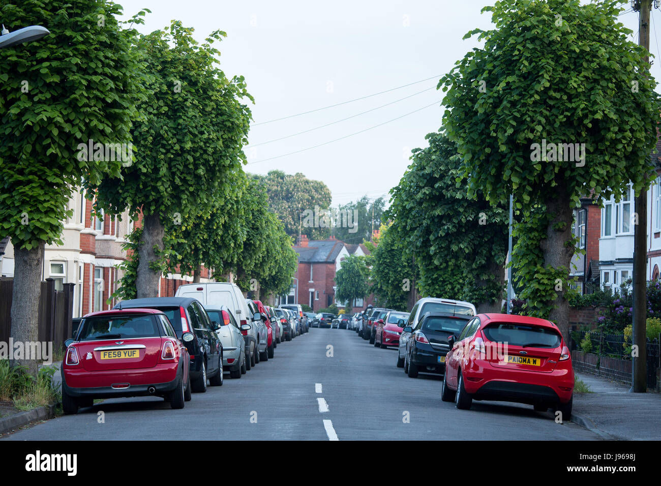 Earls Road, Nuneaton, Warwickshire where police entered a house in connection with the Manchester bombings Stock Photo