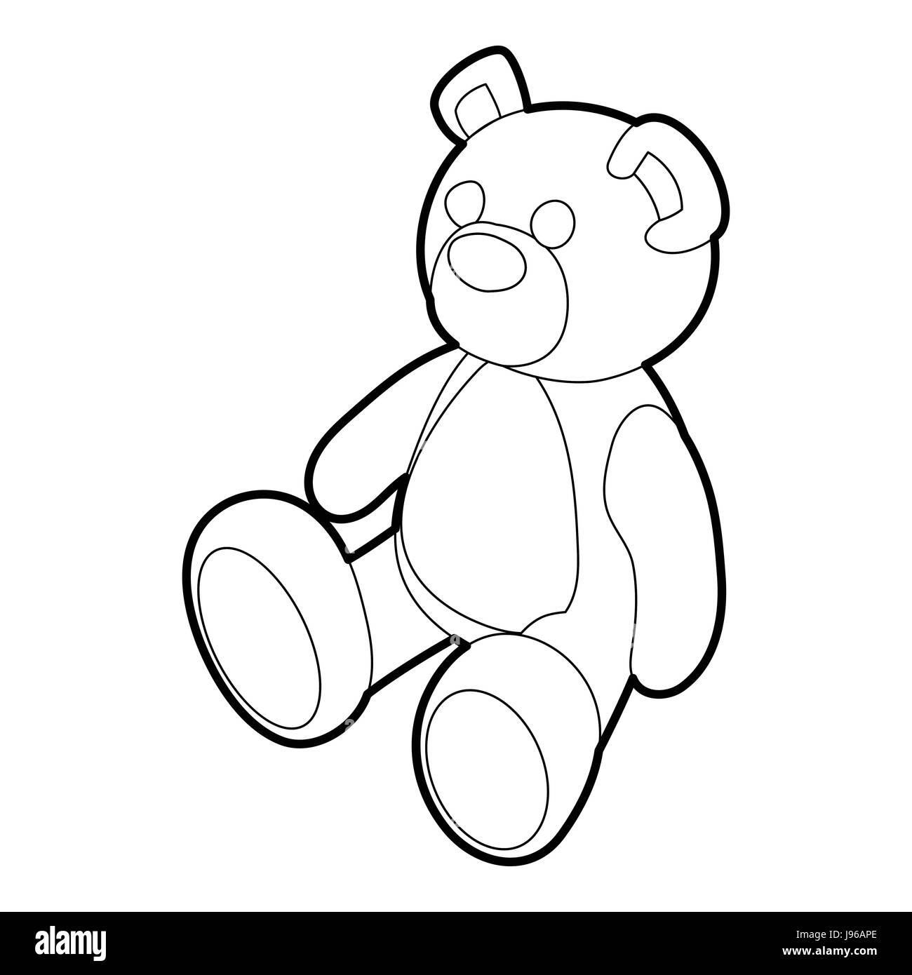 Teddy bear icon, outline style Stock Vector
