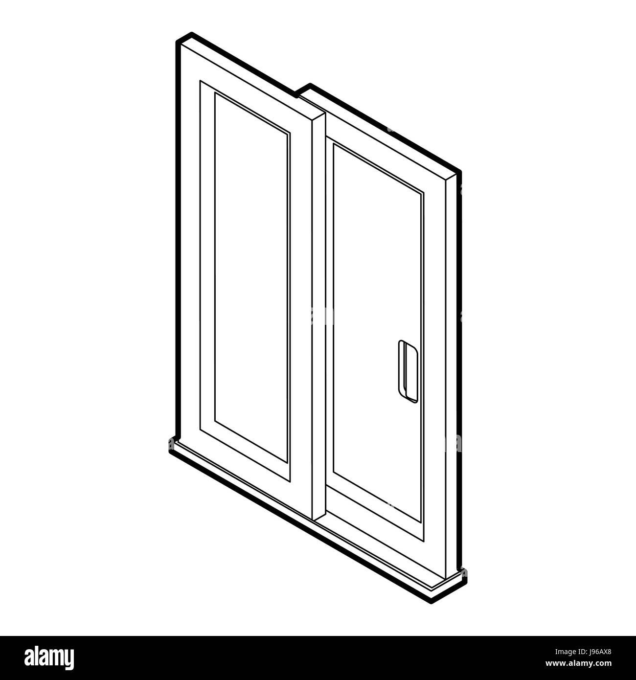 Sliding door icon, outline style Stock Vector Image & Art - Alamy