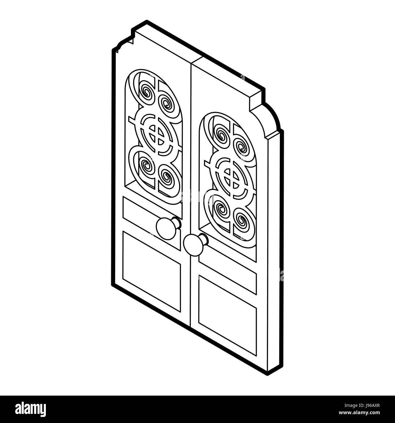 Double gate outline Stock Vector Images Alamy