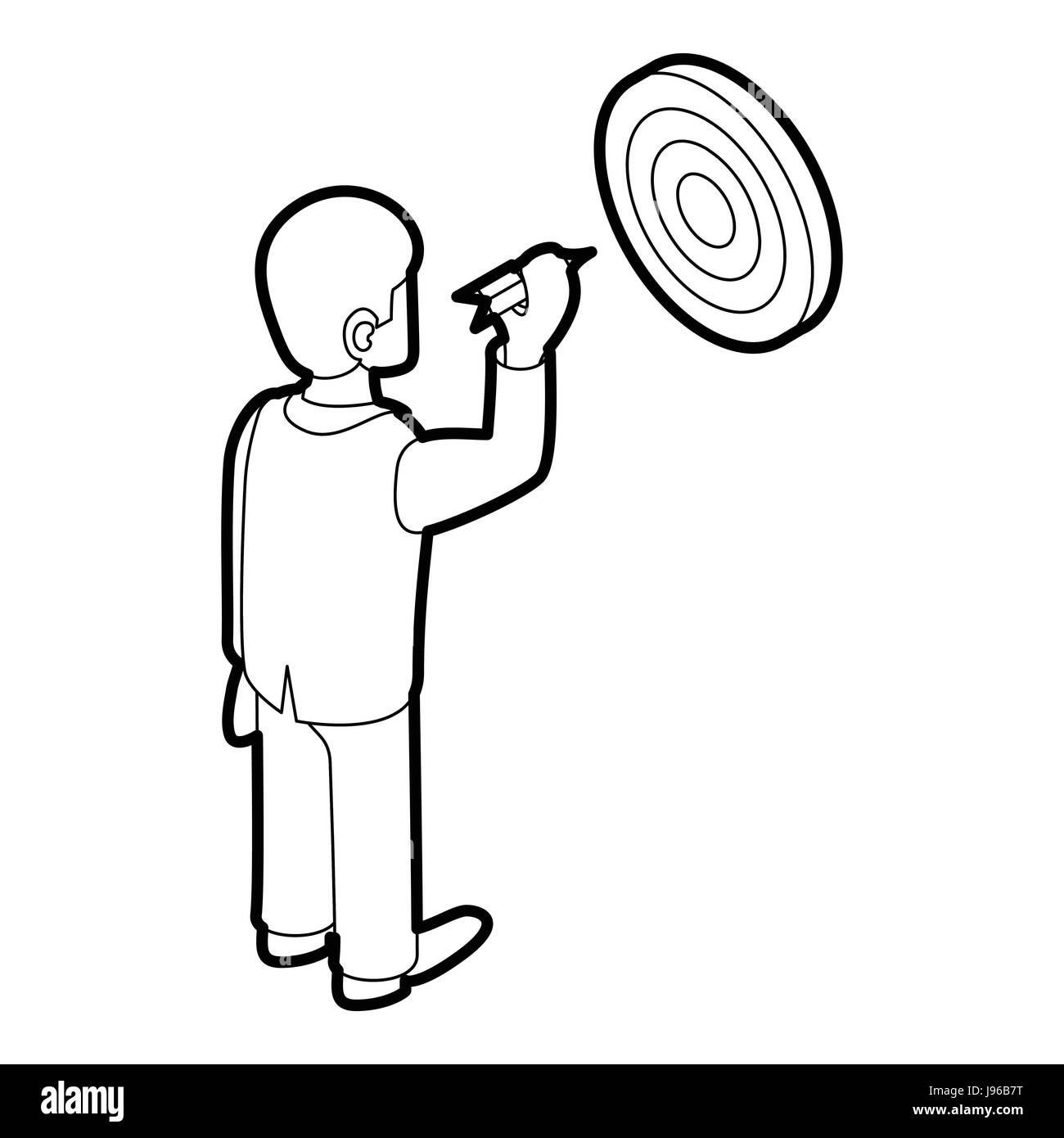 Businessman aiming at target icon, outline style Stock Vector Image ...