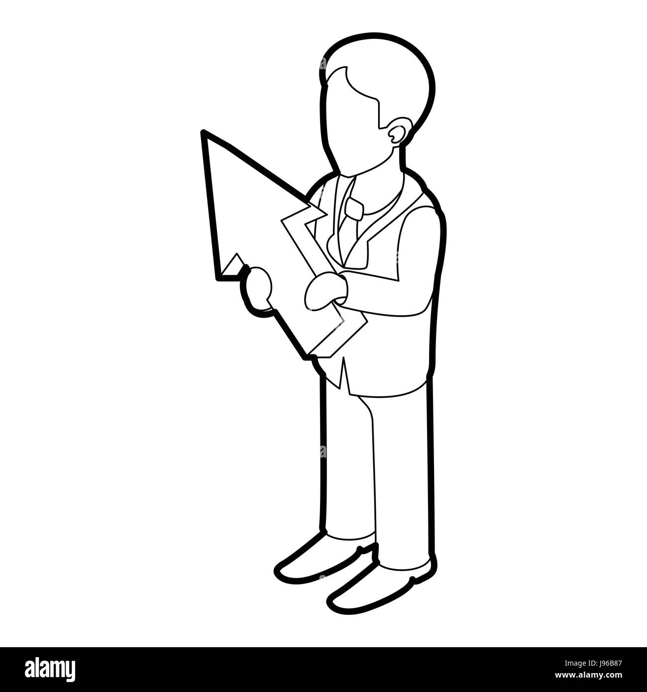 Business man holding with arrow up icon Stock Vector Image & Art - Alamy