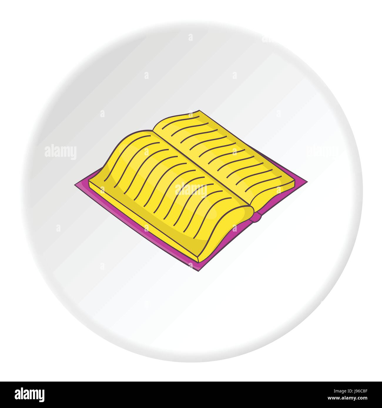 Open thick book with text icon, cartoon style Stock Vector Image & Art ...