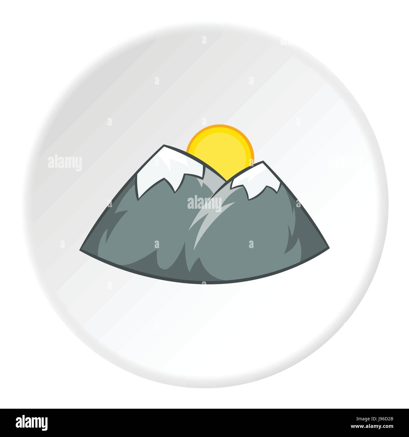 Mountains and sun icon, cartoon style Stock Vector Image & Art - Alamy