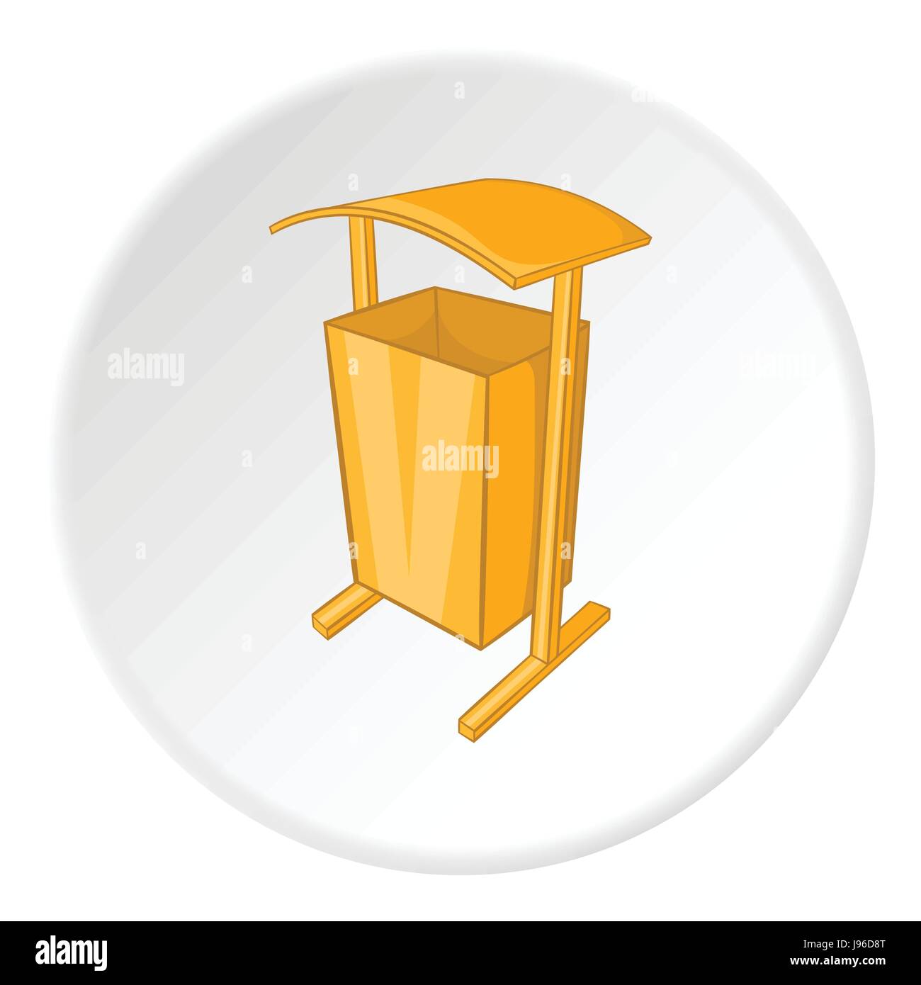 Dustbin for public spaces icon, cartoon style Stock Vector