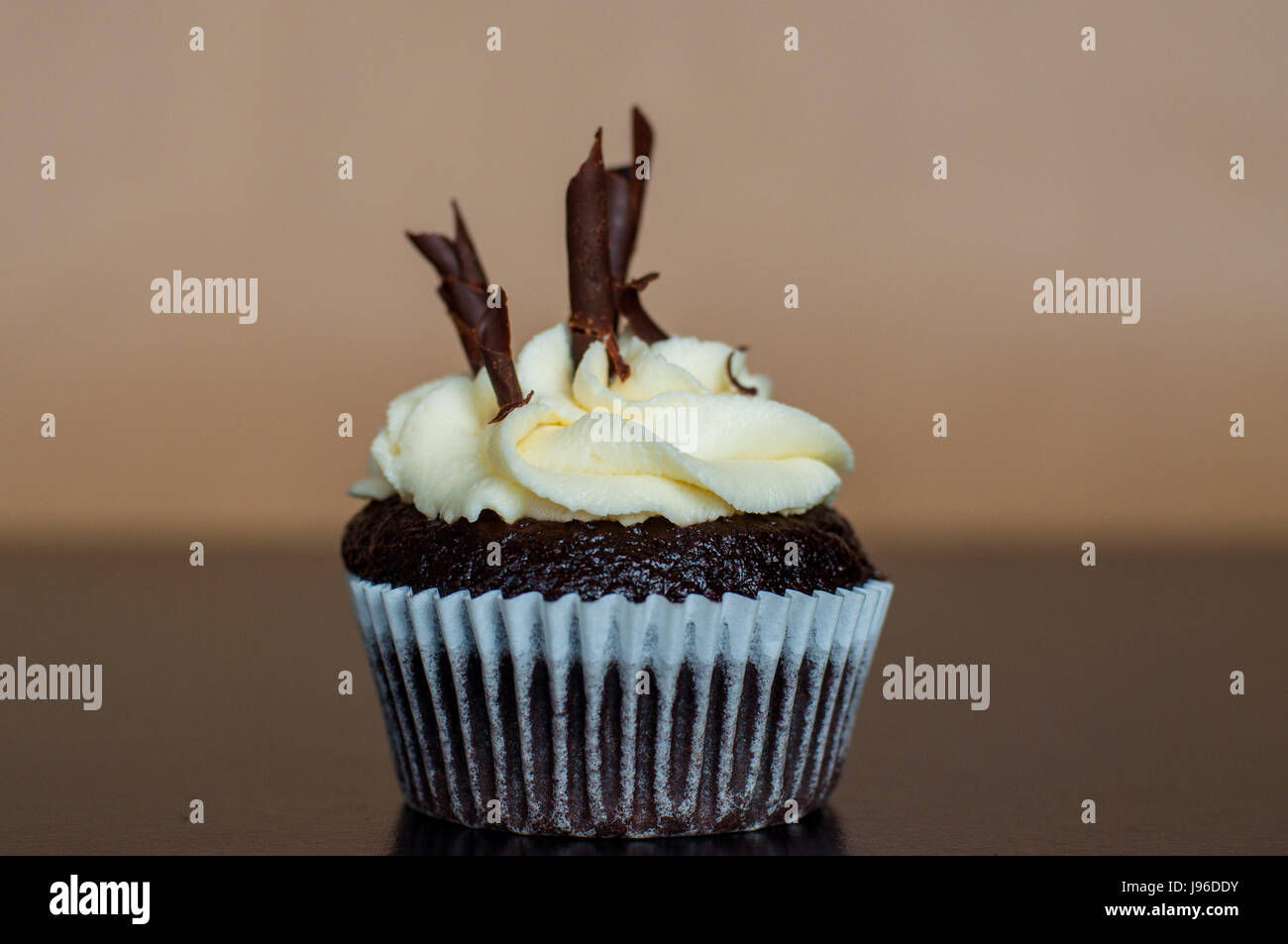 Chocolate cupcake with cheesecream Stock Photo