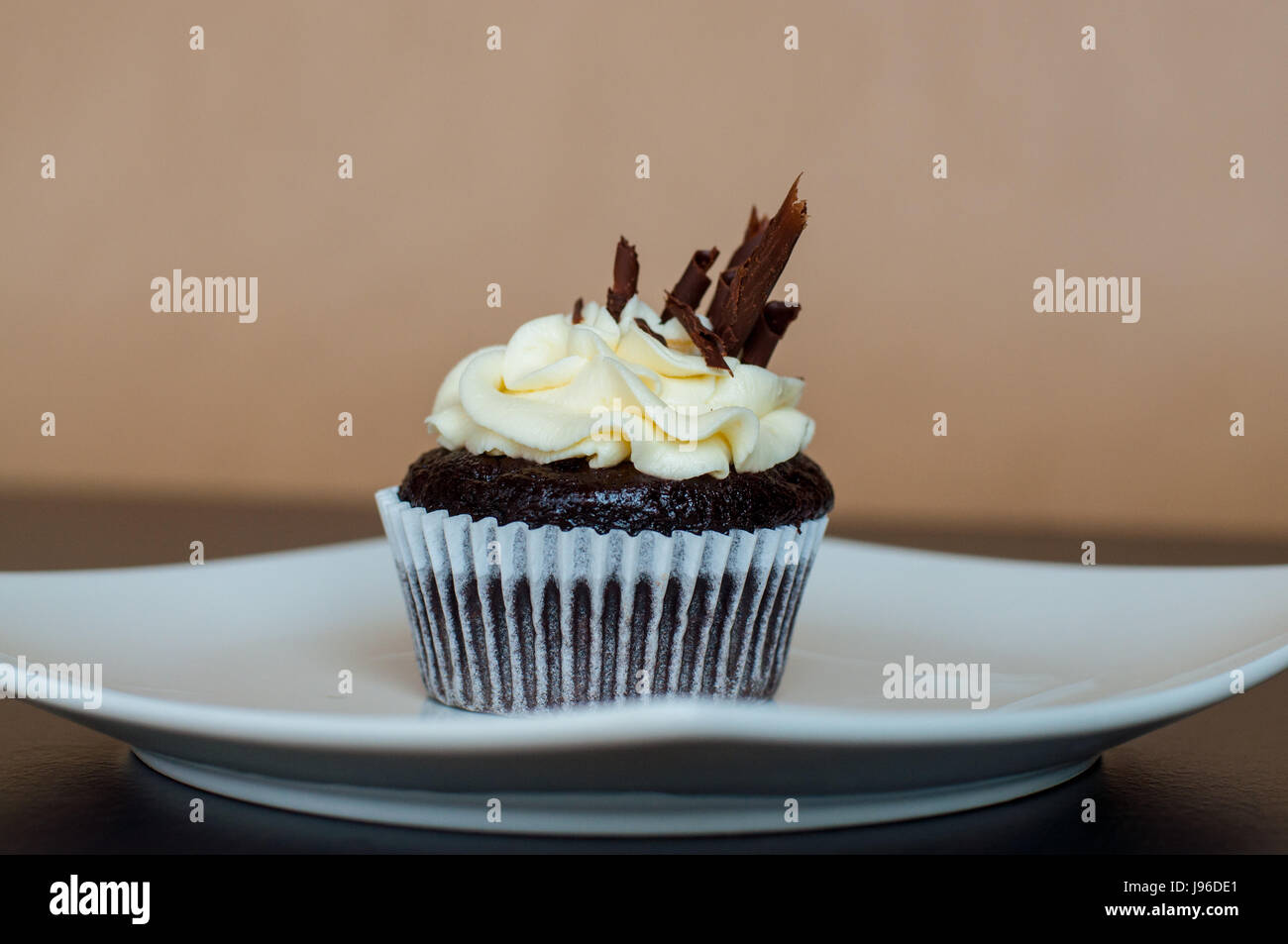 Chocolate cupcakes with cheesecream Stock Photo
