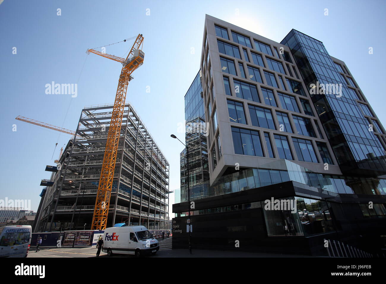 The Central Square (Sgwar Canolog) development in Cardiff Stock Photo ...