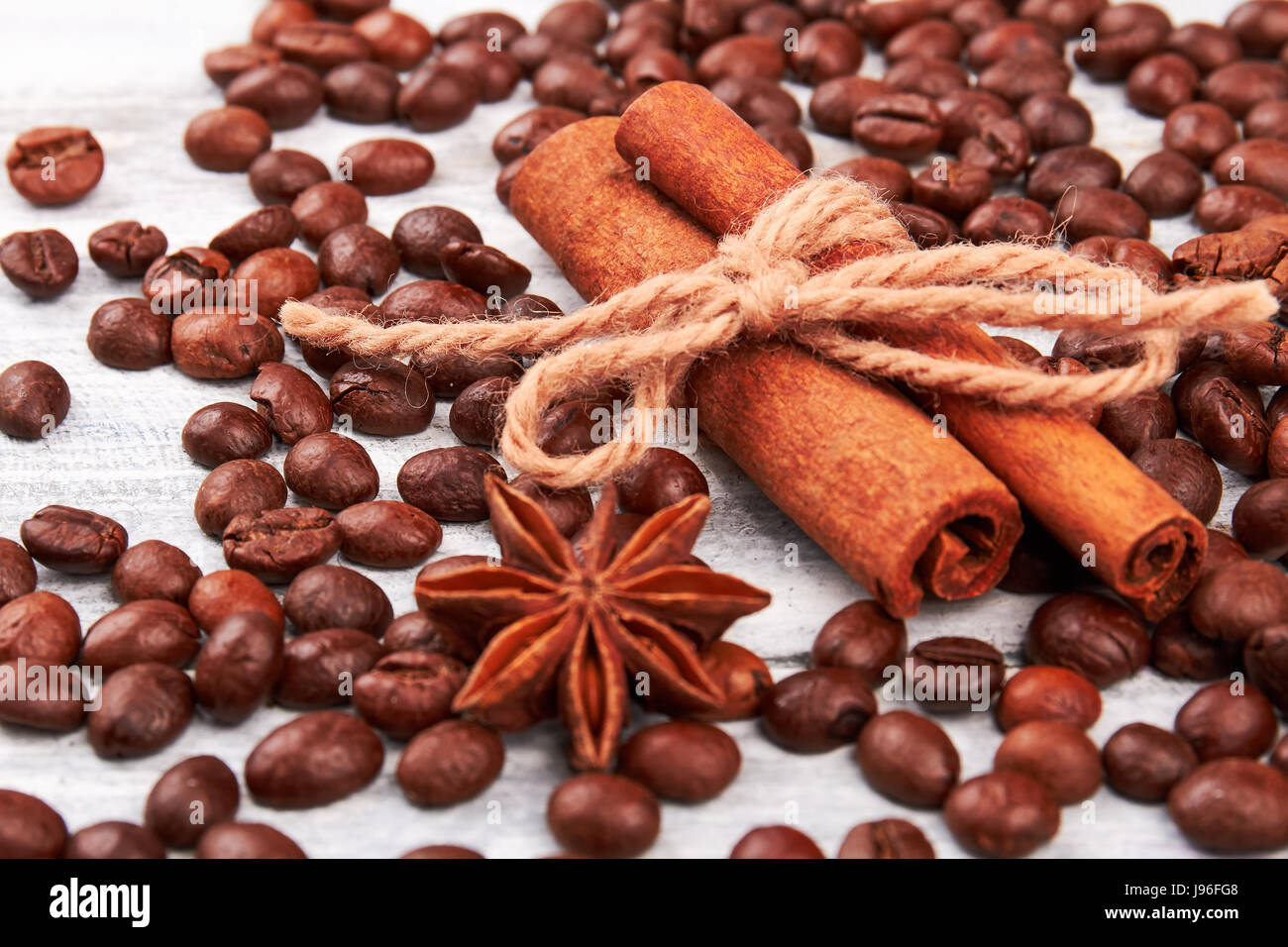 Cinnamon and coffee grain Stock Photo Alamy