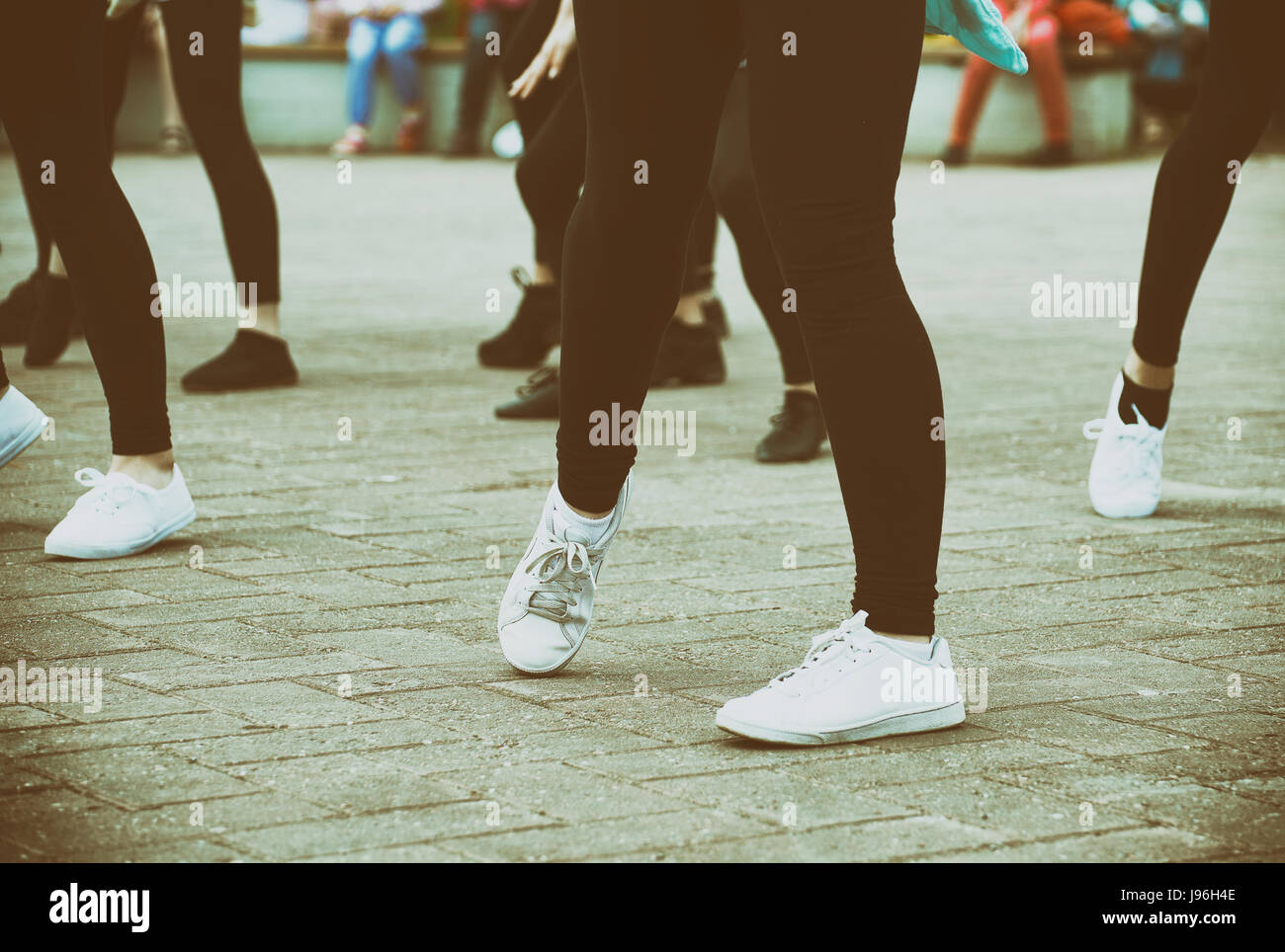 Group of teenage girls dancing on the street Stock Photo Alamy