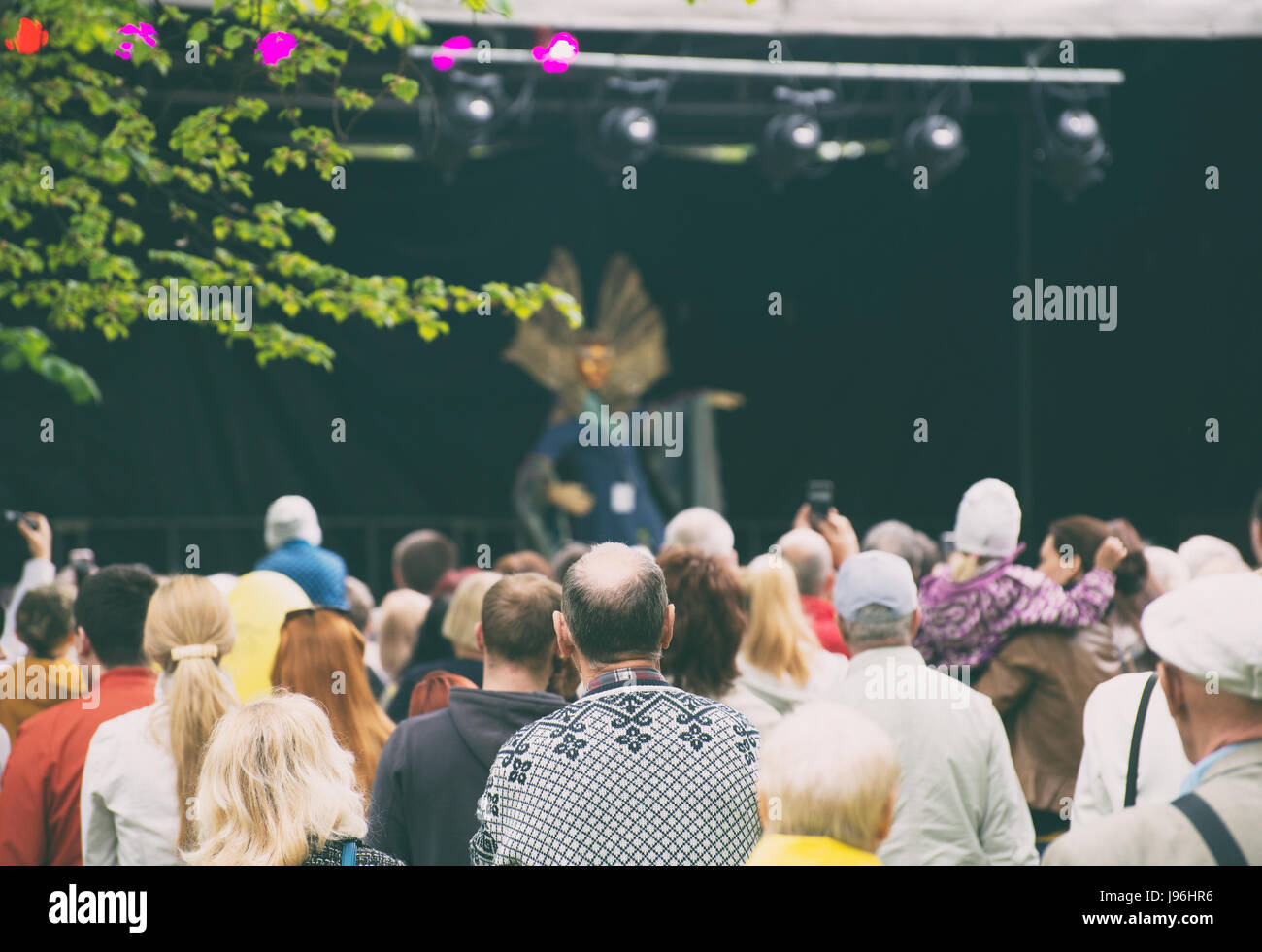 People watching live performance on stage Stock Photo Alamy