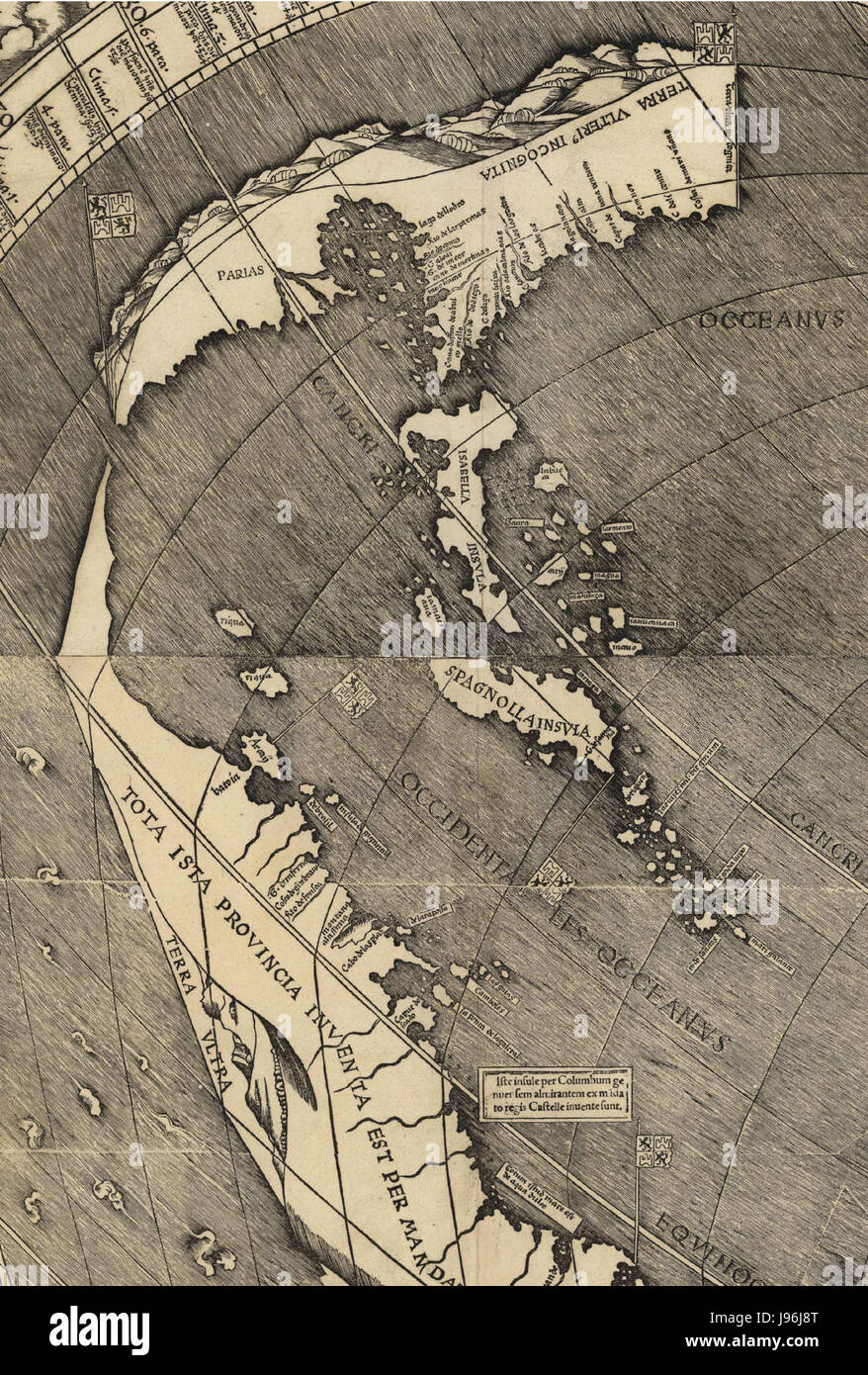 The Waldseemuller Map Panama Waldseemuller Map Caribbean J96J8T