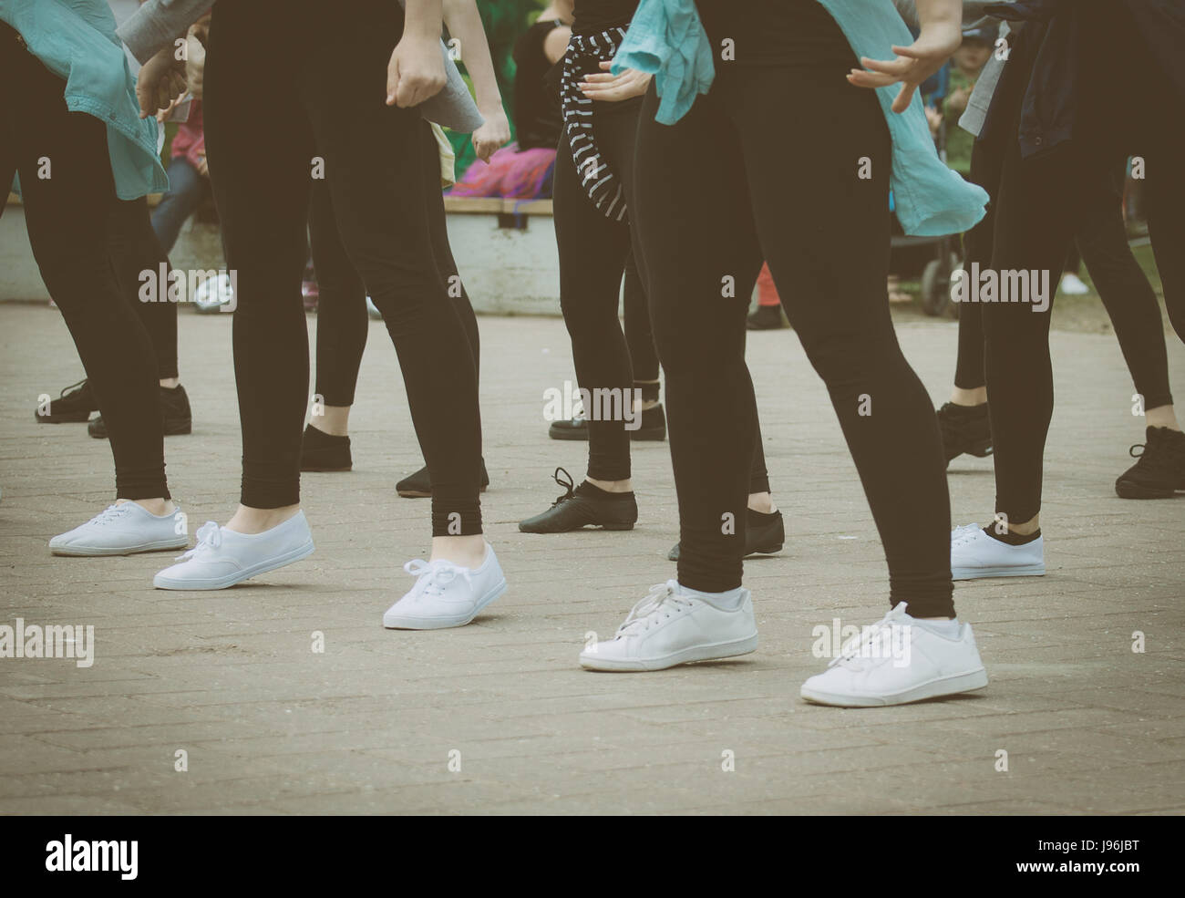 Group of teenage girls dancing on the street Stock Photo Alamy