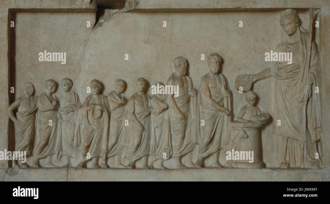 Votive relief sacrifice Louvre Ma756 Stock Photo Alamy