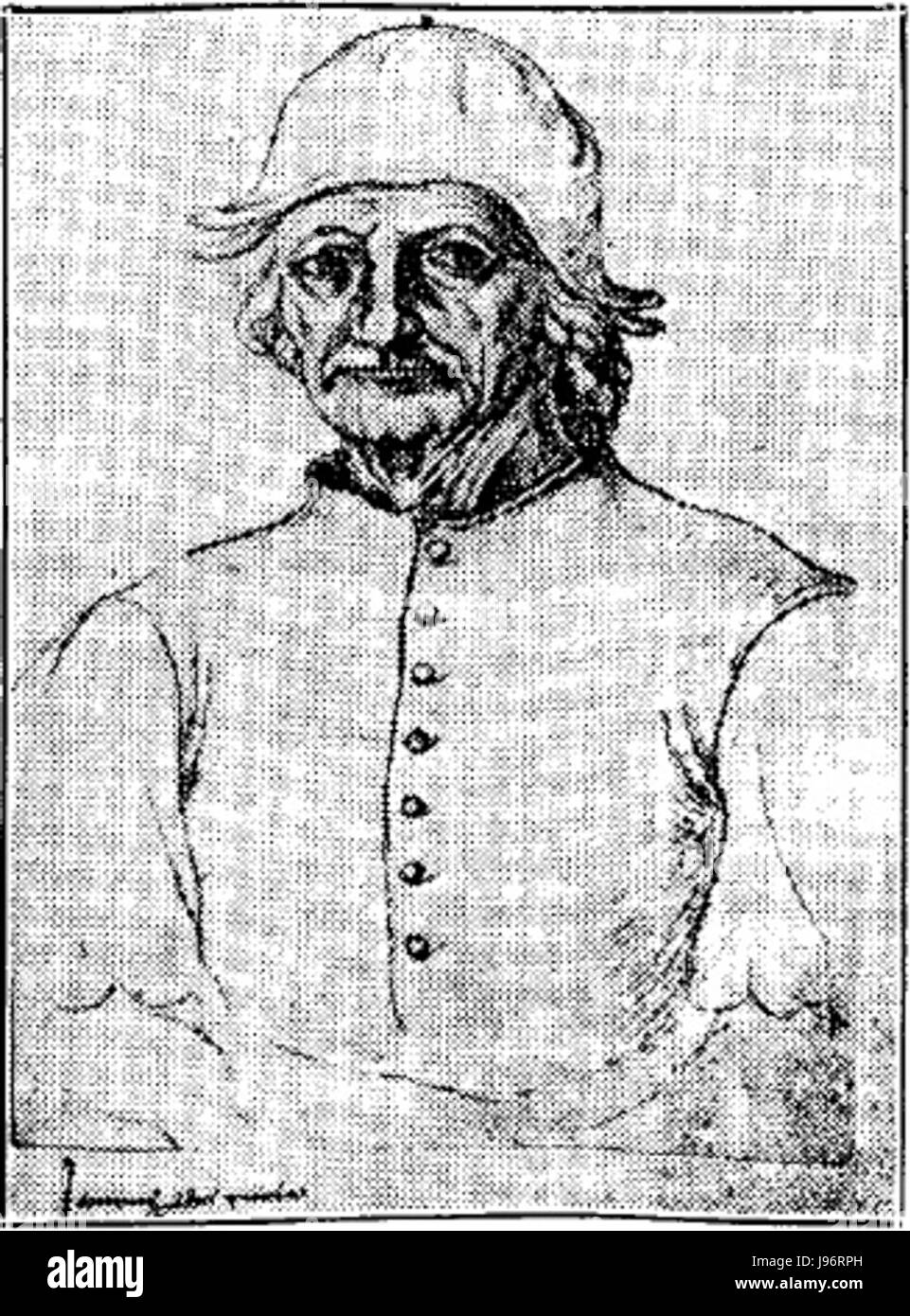 Portrait of Jheronimus Bosch 001 black and white version 01 Stock Photo ...