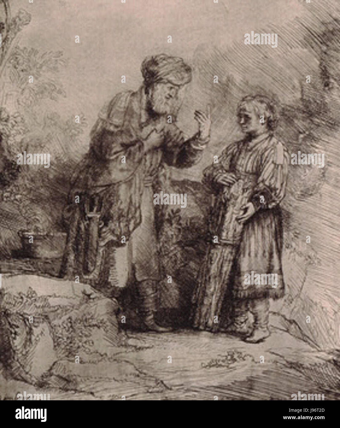 Rembrandt Abraham and Isaac detail Stock Photo Alamy