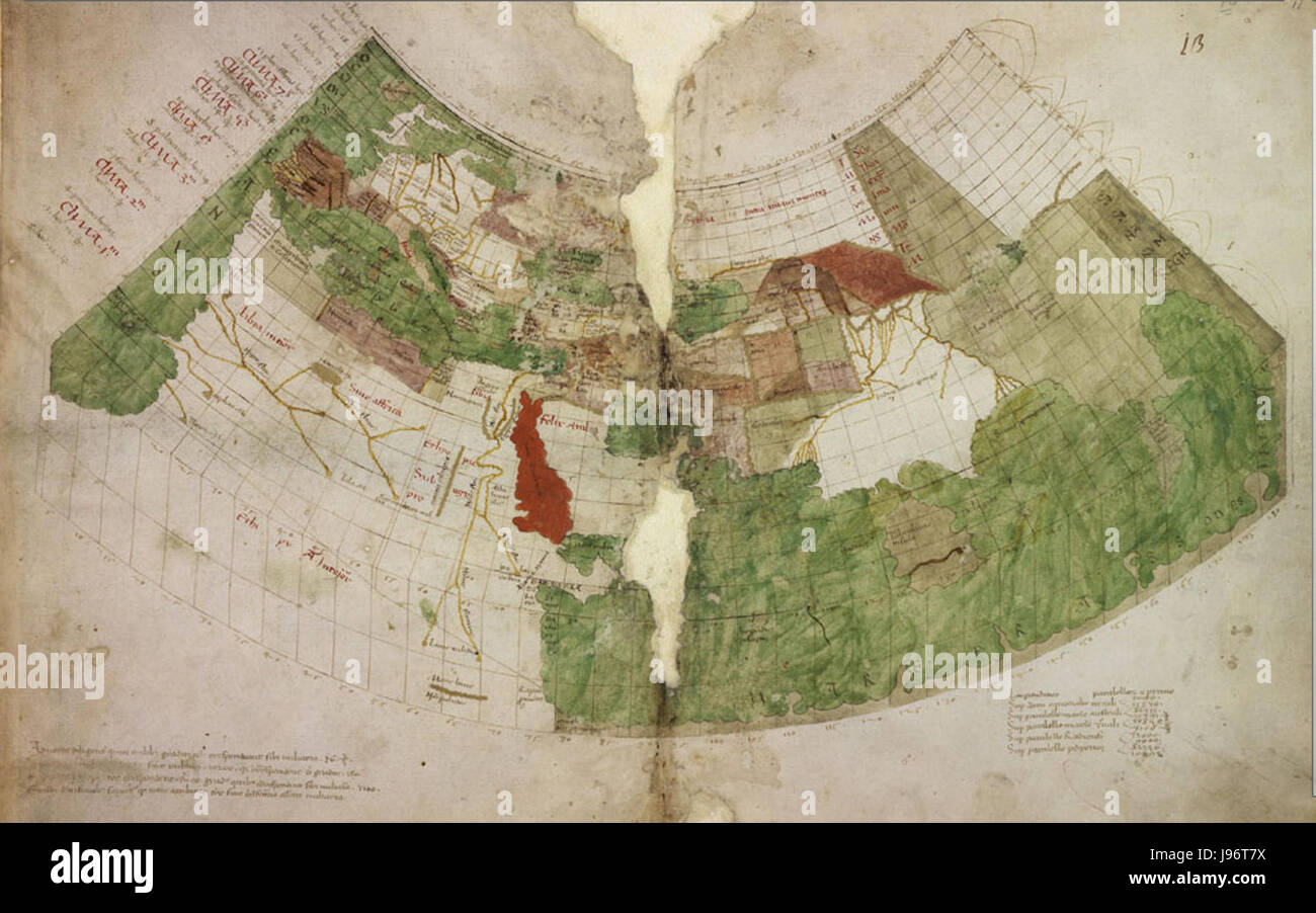 Ptolemaic map (Bianco, 1436) Stock Photo