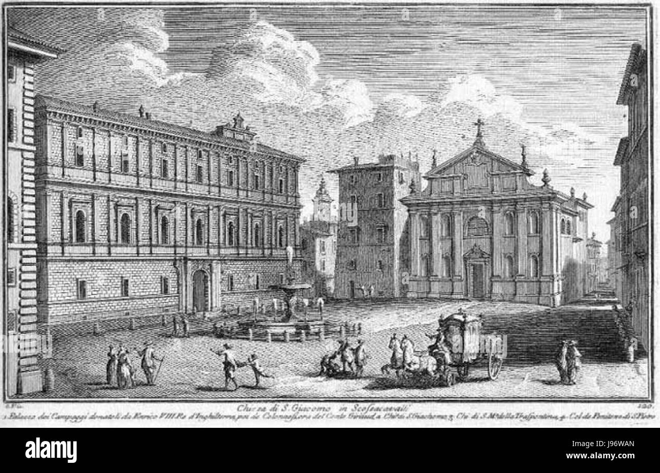 This image depicts the Piazza Scossacavalli in Rome, an iconic square ...