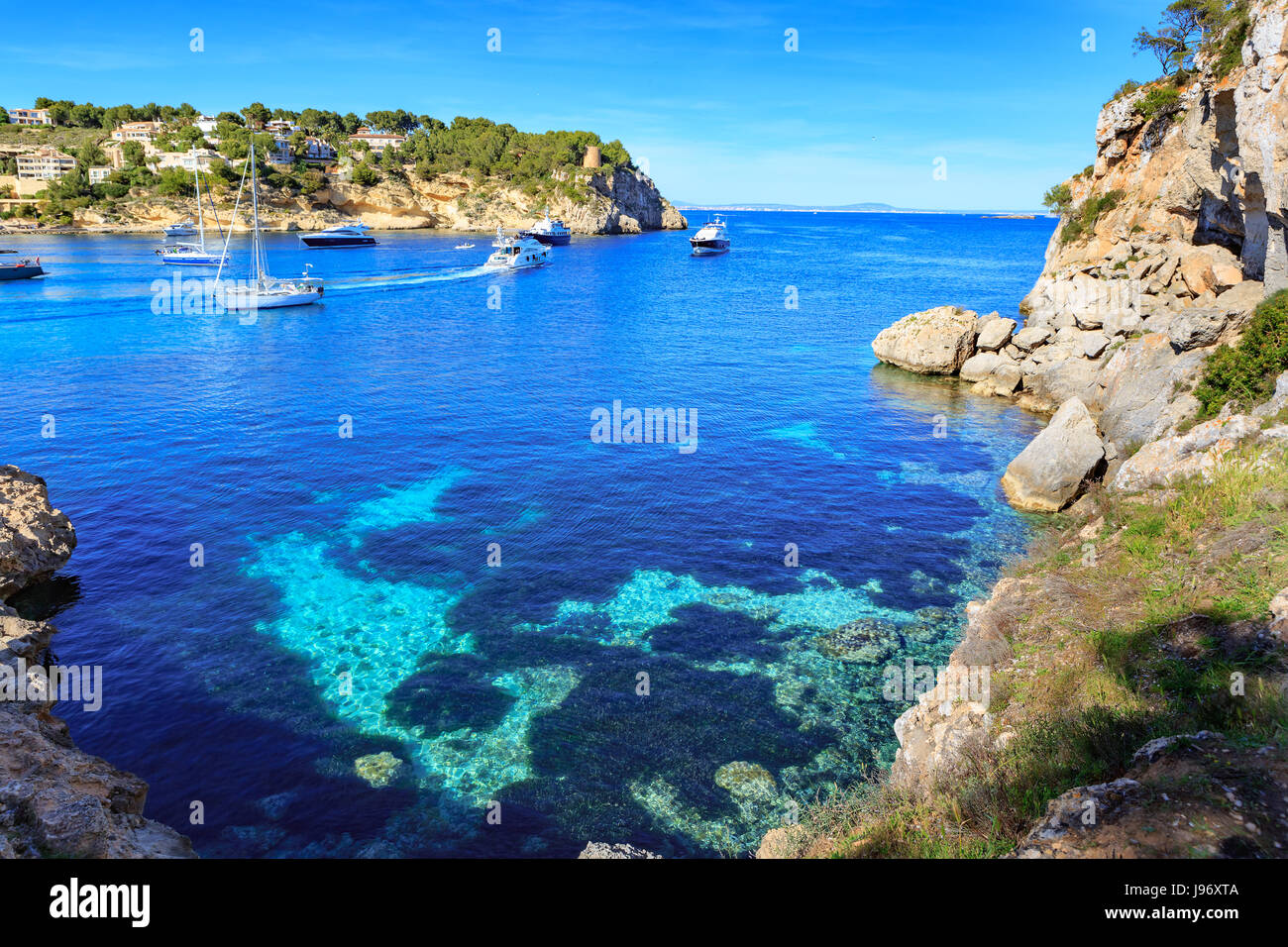 The Portals Vells bay on Mallorca Island, the Balearic Islands in the ...