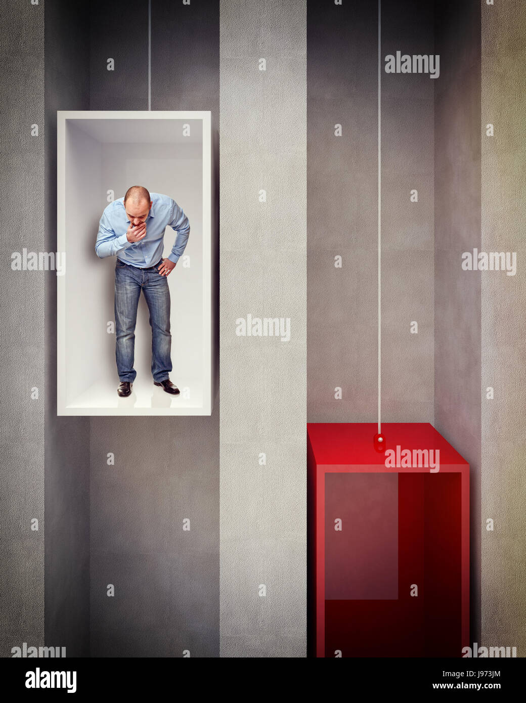 3d man thinking red hi-res stock photography and images - Alamy