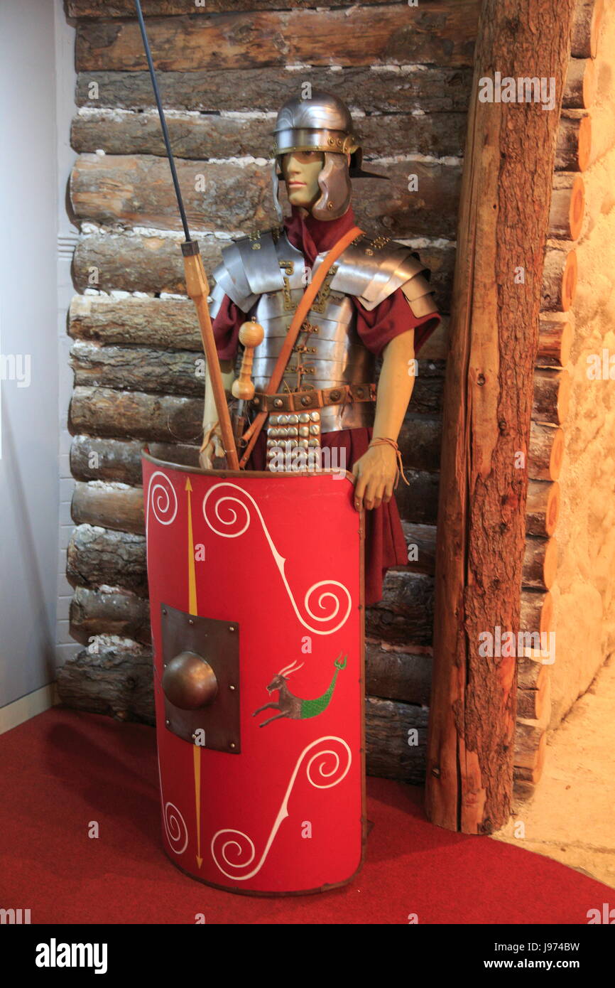 Roman soldier, Iron Age museum, Andover, Hampshire, England, UK Stock