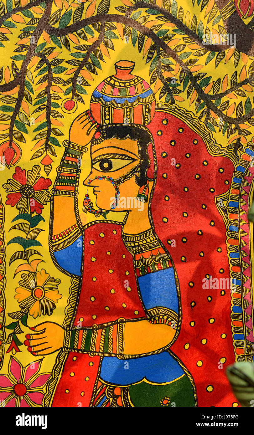The beautiful art work Madhubani Painting available in India Stock Photo -  Alamy