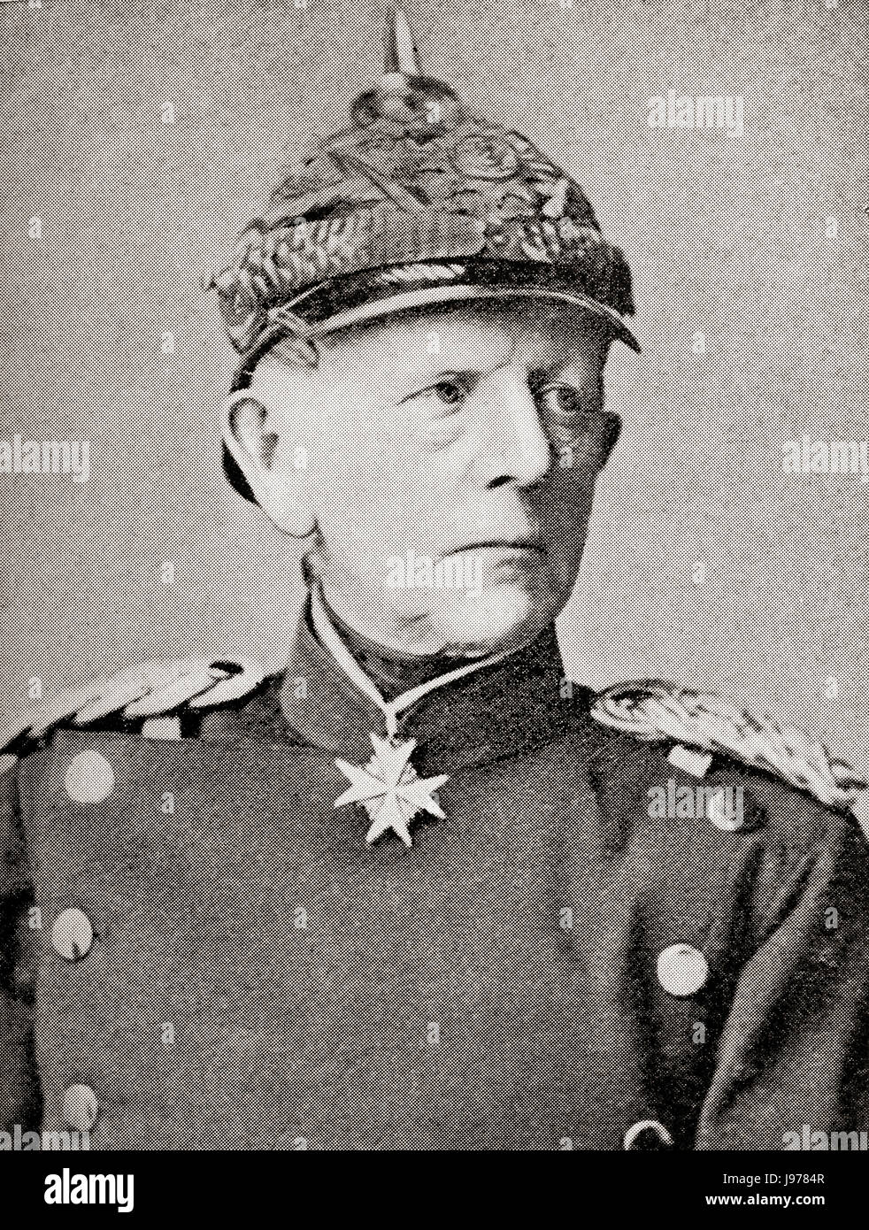 Helmuth Karl Bernhard Graf von Moltke, 1800 - 1891.  German Field Marshal and chief of staff of the Prussian Army.   From Hutchinson's History of the Nations, published 1915. Stock Photo