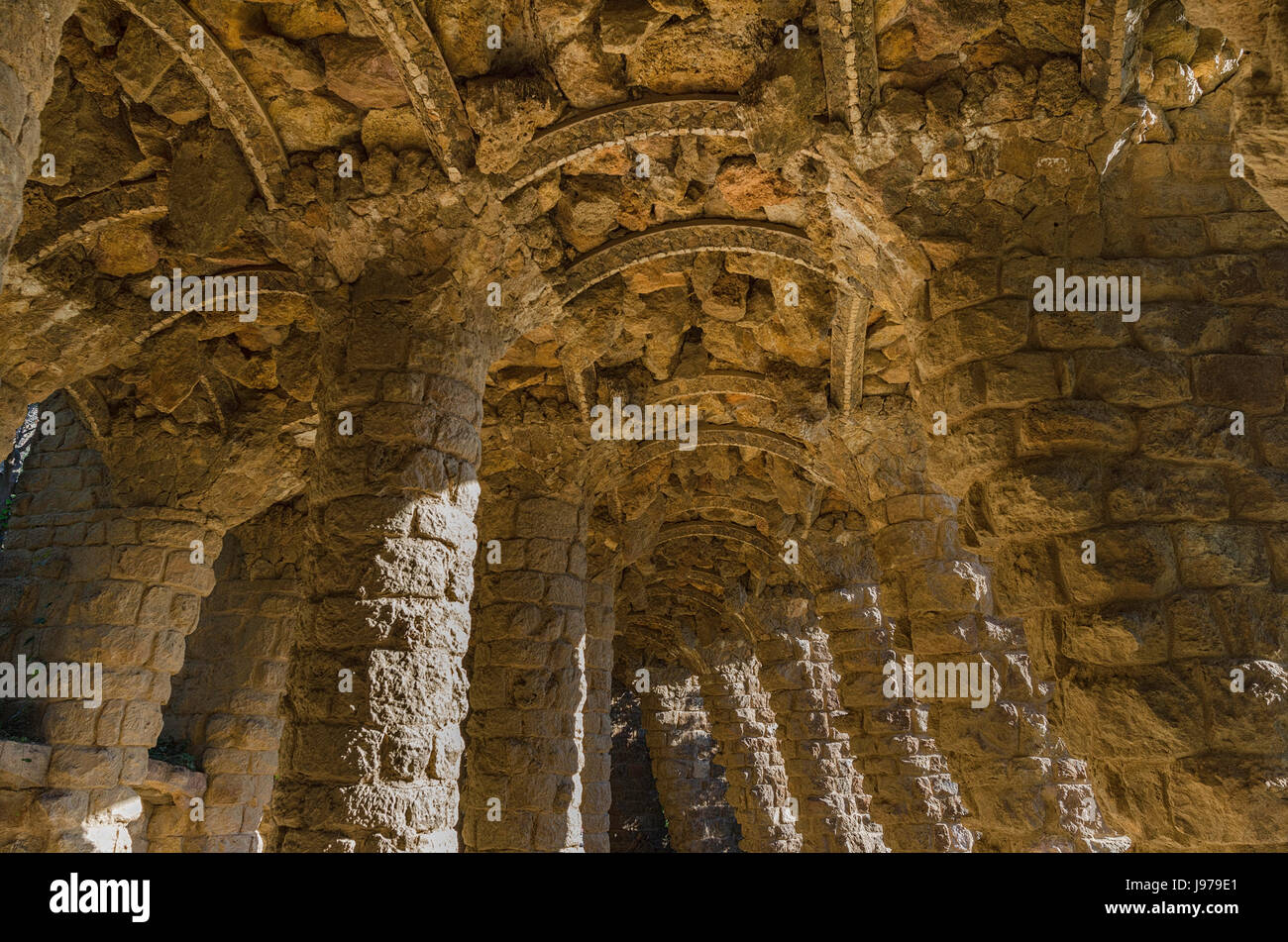 Pac Guell in Barcelona-Spain Stock Photo