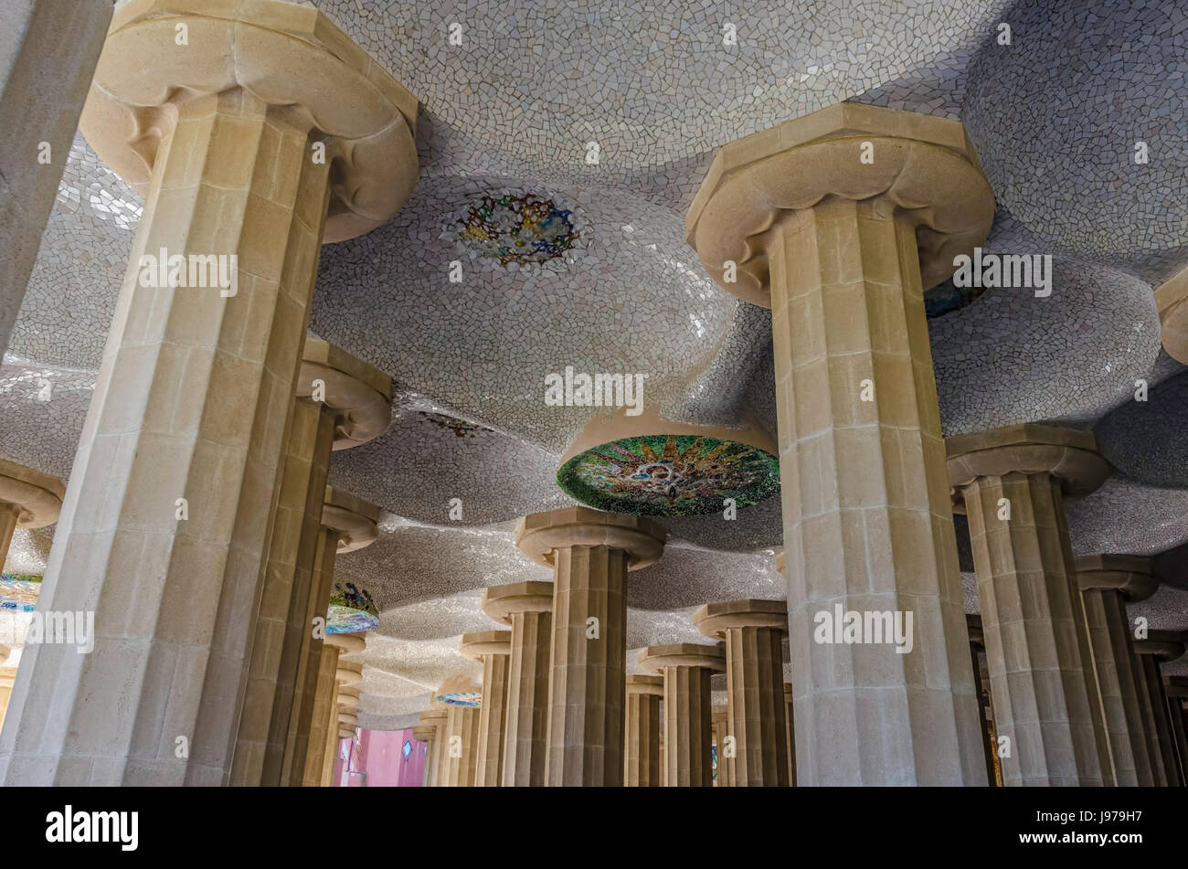 Pac Guell in Barcelona-Spain Stock Photo