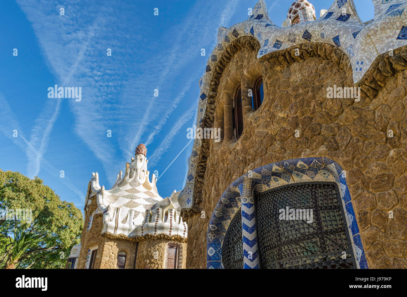 Pac Guell in Barcelona-Spain Stock Photo