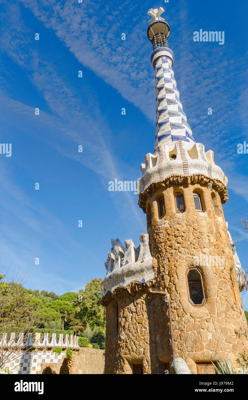 Pac Guell in Barcelona-Spain Stock Photo