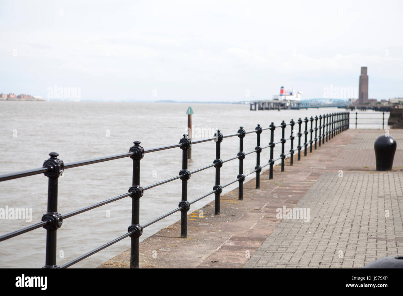 Black Iron railings in Liverpool England uk Stock Photo