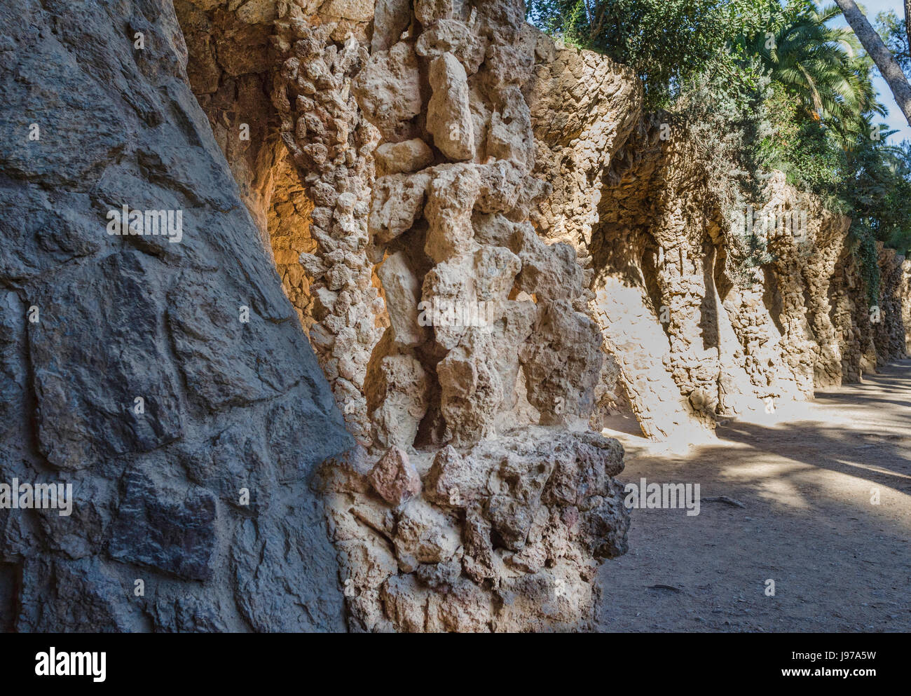 Pac Guell in Barcelona-Spain Stock Photo