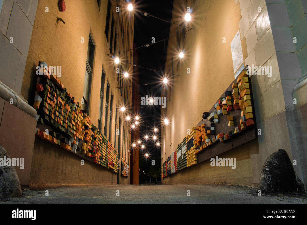 Downtown Chattanooga City Night Creative Art Alley Stock Photo