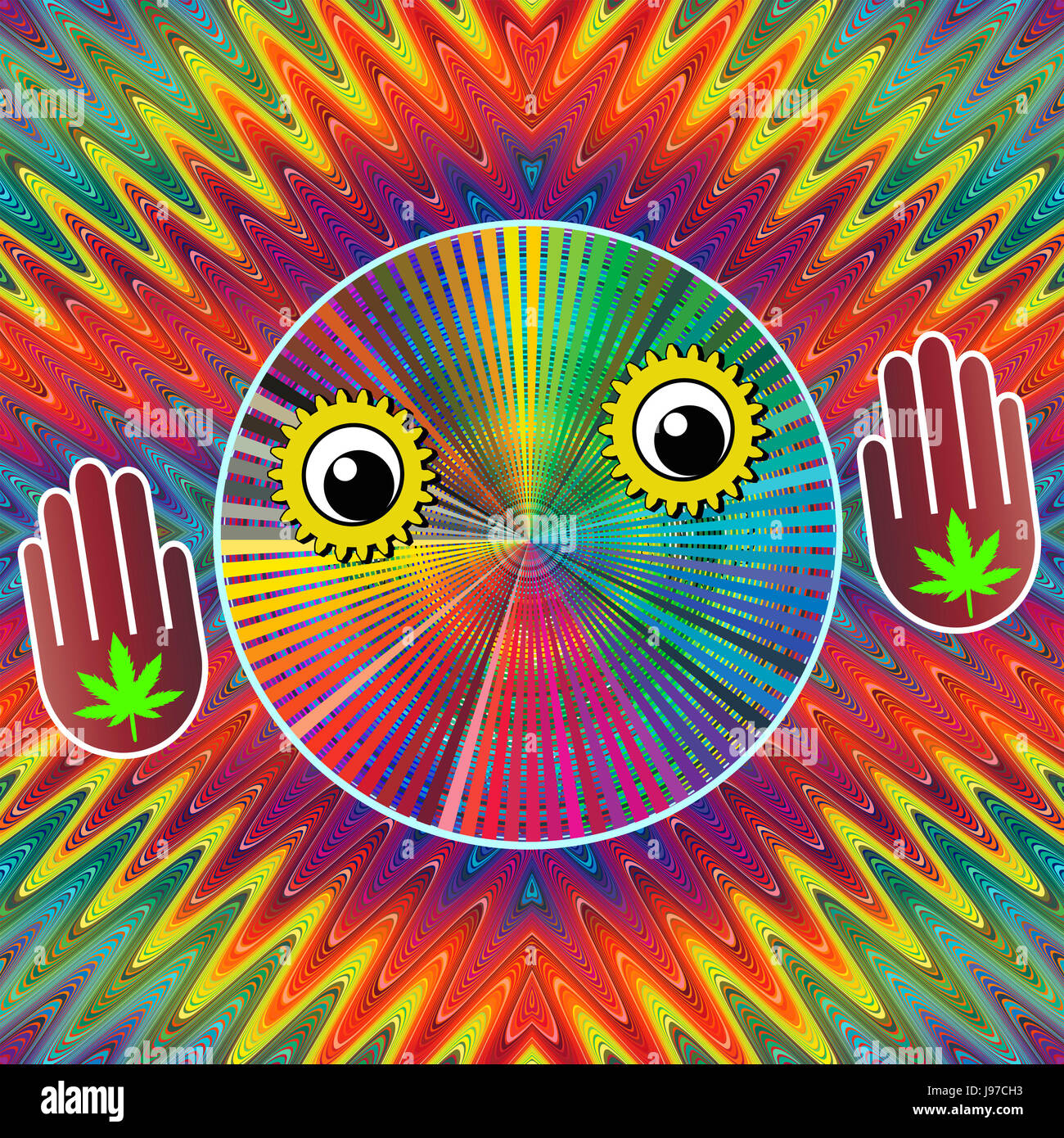 Caution, smoking weed affects the human brain Stock Photo Alamy