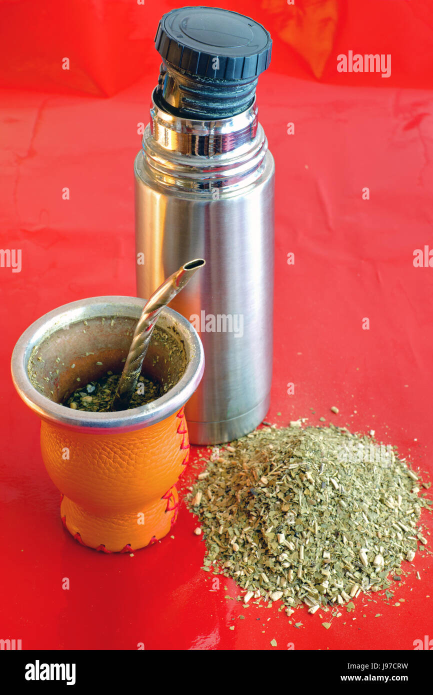 mate tea thermos Stock Photo